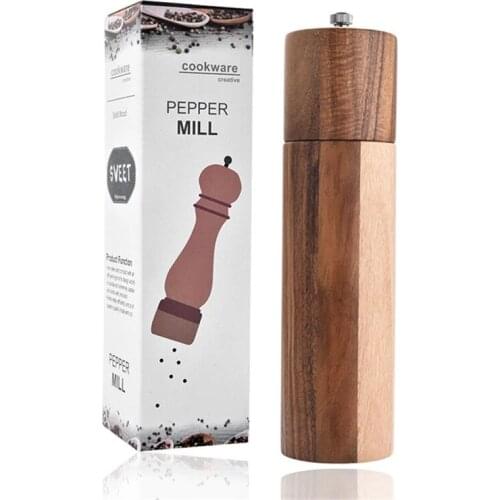 Wood Pepper Spice Mill Grinder Set Handheld Seasoning BBQ Tools Wooden Mills Grinder Spice Milling Machine Cooking