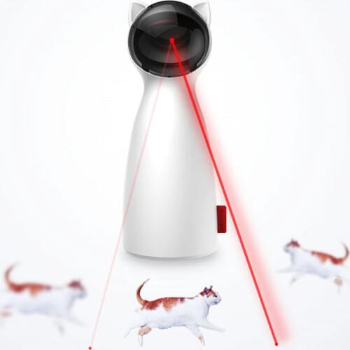 Cat Interactive Toy Auto Rotating Light Chaser Toy USB Charge LED Auto Rotating Cat Exercise Training Entertaining Toy for Cats