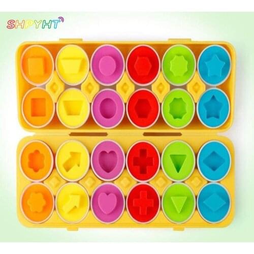 1 Set Baby Montessori Learning Education Math Toy Smart Eggs Puzzle Matching Toy High Quality