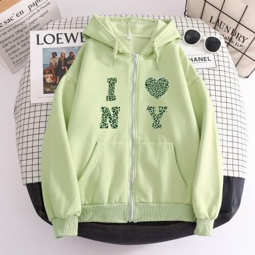Kawaii Clothes Zip Up Hoodie I Love You Graphic Hoodie Harajuku Jacket with Pocket Green Long Sleeve Vintage Sweatshirt Pullover