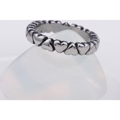 Hot sale stainless steel jewelry classic love heart and soul heart ring