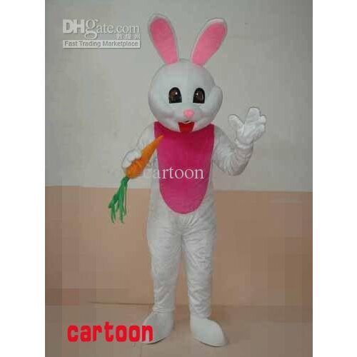 Bunny rabbit Pink belly Mascot Costume Suit Cosplay Party Game Dress Outfit Halloween Adult Mascot Costume