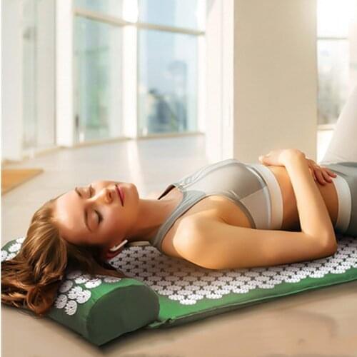 ZK30 Yoga Mat Non-Slip Acupressure Cushion Massage Mat Body Pain Spike Fitness Pilates Exercise Pillow Gift Bag Applicator