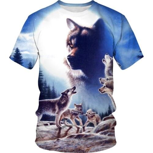 Summer fashion new mens T-shirts cunning fox 3D pattern printing casual cross-border boy short-sleeved shirt