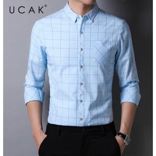UCAK Brand Casual Long Sleeve Shirt Men Clothes Spring Autumn New Arrivals Classic Striped Streetwear Pockets Shirts Homme U6197