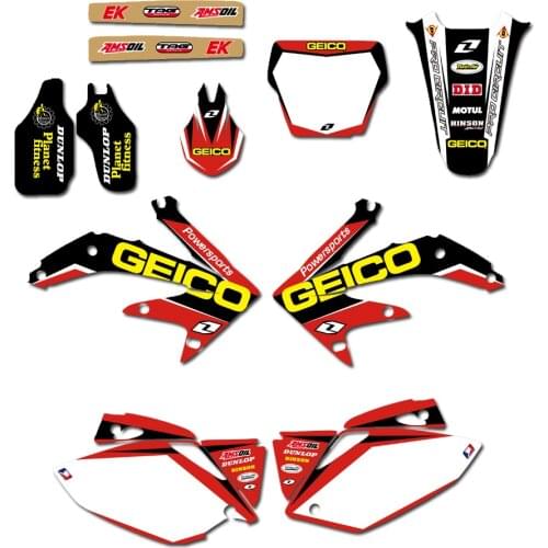 Pirt Bike Team Graphic Background Decals And Stickers Kit For Honda CRF450 CRF450R CRF 450 450R 2005 2006 2007 2008