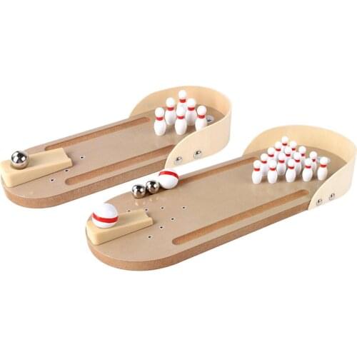 Mini Bowling Ball Set Tabletop Bowling Toy For Parent-child Wooden Tabletop Bowling Ball Indoor Parent-child Adult Games