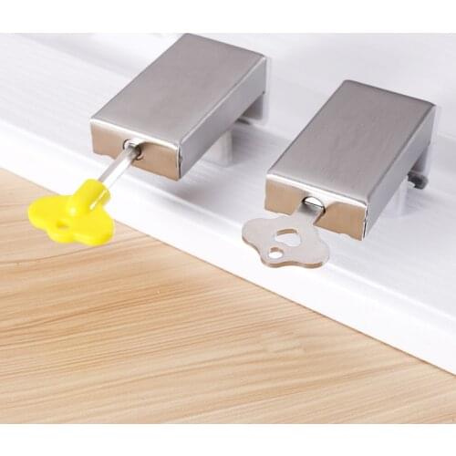 Stainless Steel Window Lock Punch-Free Door and Window Lock Sliding Door Lock Children Protective Safety Lock Gadgets Anti-Theft