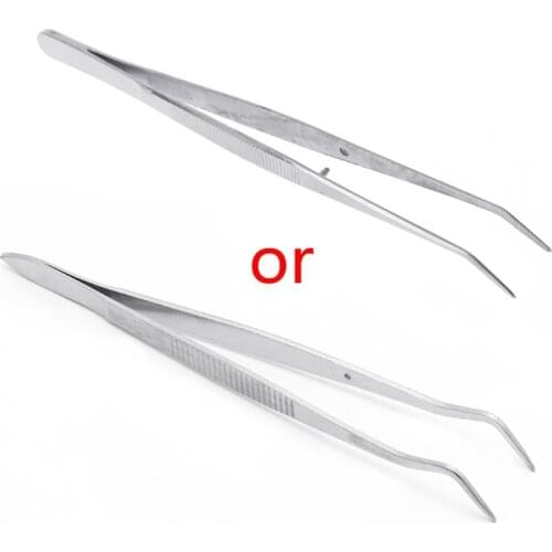 Stainless Steel Tweezers Serrated Curved Dental Instruments Dental Tool Retailsale