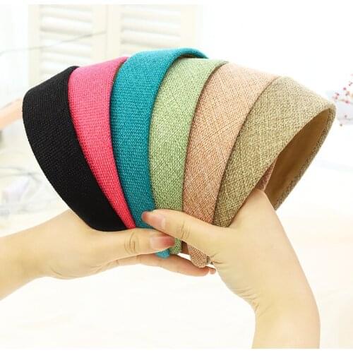 Headbands For Women Girls Wide Candy Headband Fabric Hair Accessories Fashion Headdress Solid Color Hairband Headwear Hair Hoop