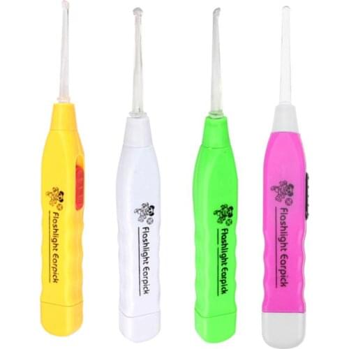 Ear Wax Remove LED Flashlight EarPick Cleaner Tool Curette Electric Ear Cleaning Device Dig with 2 Earpick 1 Tweezers