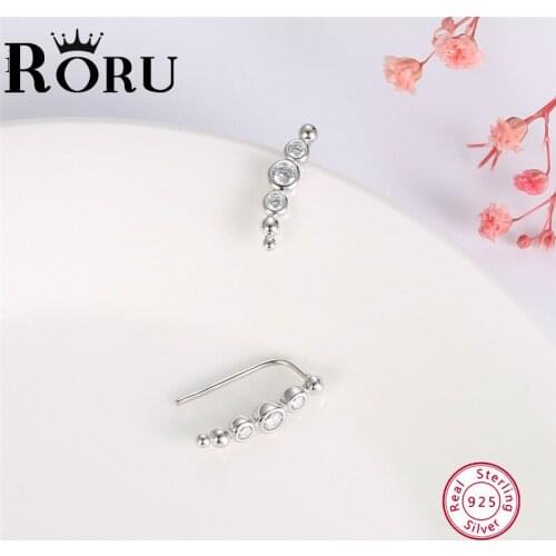 Simple Earrings Real 925 Sterling Silver Stackable Round Circle Stud Earrings for Women Wedding Jewelry Gift