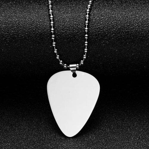 Blank Guitar Pick Shape Stainless Steel Mirror Polish Men Women Pendant for DIY Engraved Necklaces Keychains