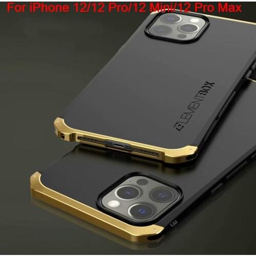 Luxury Armor Aluminum Metal Frame Phone Case for iPhone 12 Rubber Shockproof Back Coque For iPhone 12 Pro Max iPhone 12 Mini