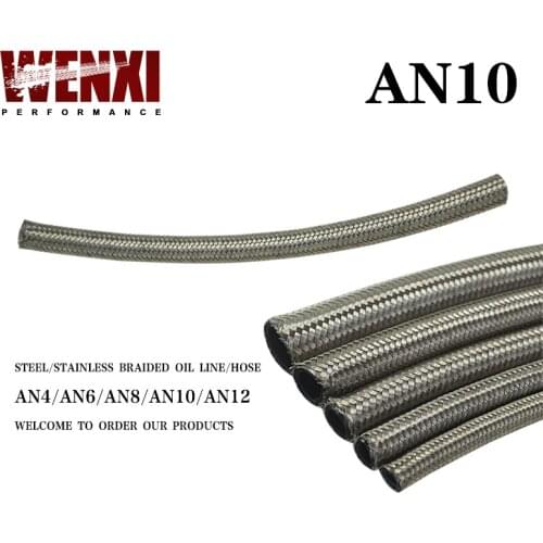 AN10 10AN AN - 10 (14.2MM / 9/16" ID) STAINLESS STEEL BRAIDED FUEL OIL LINE WATER HOSE ONE FEET 0.3M WX7114-1