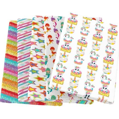 Unicorn Star Snowflower Polyester cotton Fabric Patchwork Tissue Kid Home Textile Sewing Doll Dress Curtain,1Yc14030