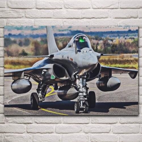 Cool closeup rafale m combat aircraft air force fighter fanart living room home wall art decor wood frame fabric poster KN864