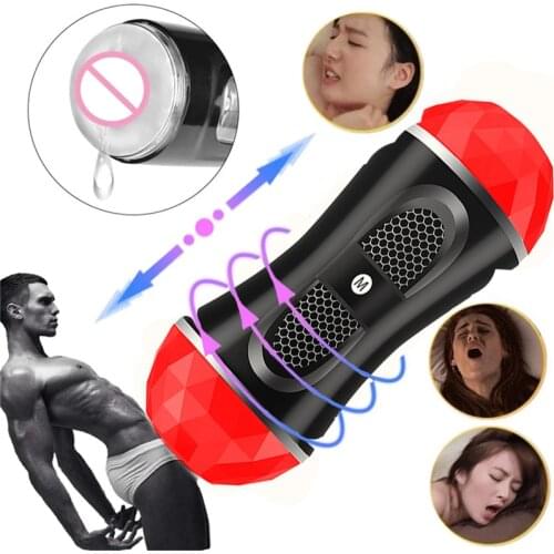 Vibrator Adult Double Head Male Masturbator Vagina Exercise Airplane Cup Sex Toys For Men BDSM Bondage Sexshop For Women Couples