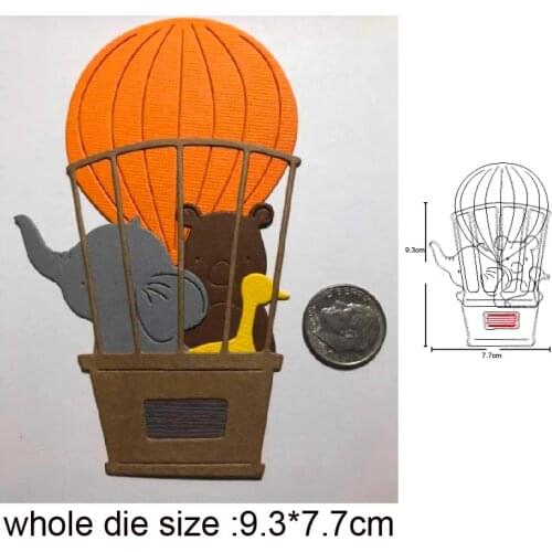 Hot air balloon elephant Bear Metal Cutting Dies Stencils DIY dies Scrapbooking Embossing Dies Cuts Paper Card Making Craft dies