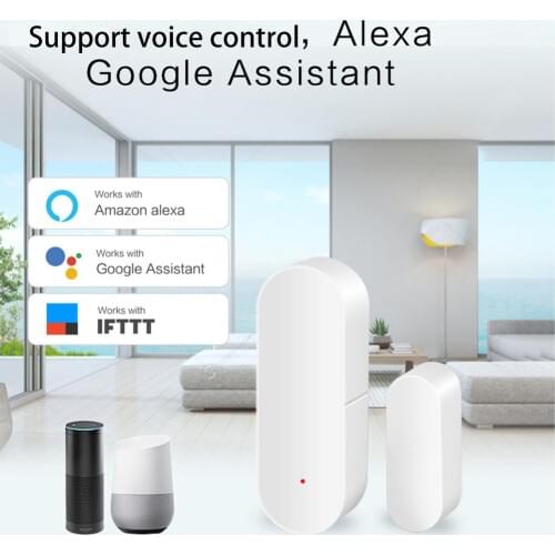 WiFi Door Sensor Support For Google Home Alexa Voice Control Security Alarm Smart Life NPL Door For Google Home Alexa
