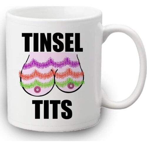 Tinsel Tits-Boobs Mug Funny Christmas Mugs