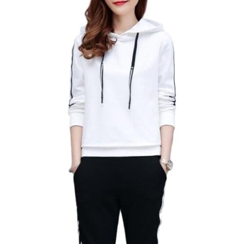 Plus Size S-4XL Women Sets Clothes Long Sleeve Female Loose Hoodie Sweatershirt Pants Casual Outfits Two Piece Set