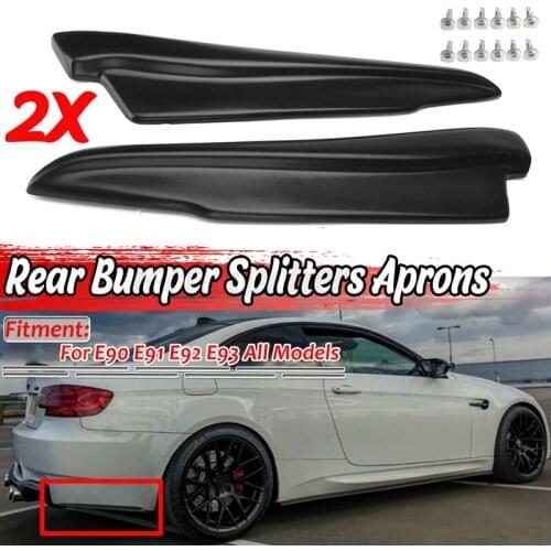 1 Pair Matte Black Rear Bumper Aprons Valance Lip for -BMW E90 E91 E92 E93 M3