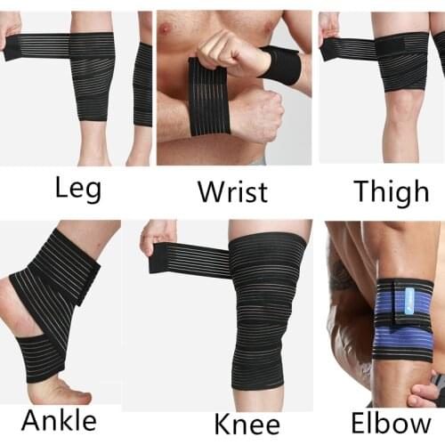 1 Piece Elastic Wrist Knee Ankle Elbow Arm Calf Leg Thigh Sports Bandage Brace Support Wrap Compression Band Wraps Gym Support
