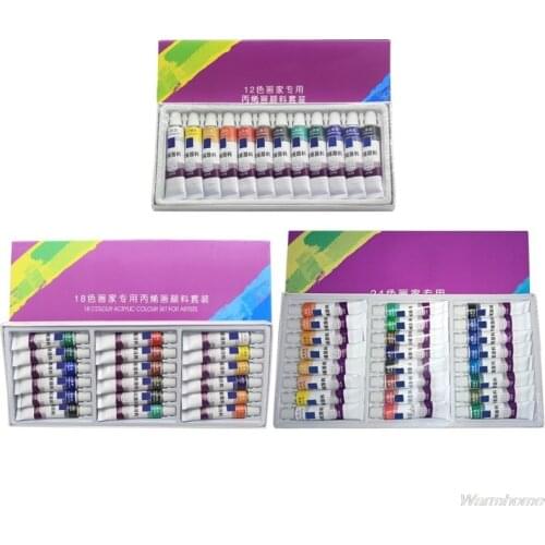 12/18/24 Colors 12ML Tube Acrylic Paint set Art Painting Drawing Tools For Kids DIY Water-resistant N25 20 Dropshipping