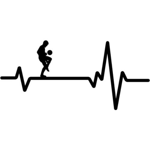 15.9CM*7.4CM Fun Man Juggling Ball Practice Heartbeat Vinyl Black/Silver Car Sticker