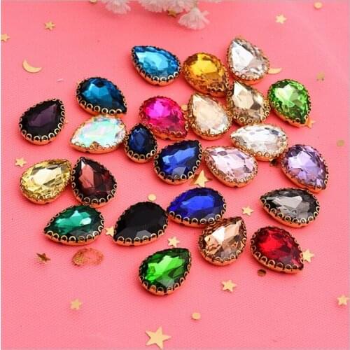 20pcs/lot new glass crystal beads for jewelry making diy earrings waterdrop loose beadscharms necklace pendant accessories