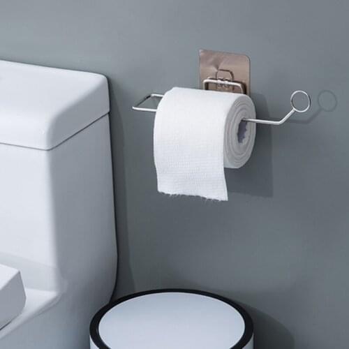 28cm Kitchen Rag Paper Storage Rack Holder Hanger Tissue Roll Towel Rack Bathroom Toilet Sink Door Free Punch Hanging Hook