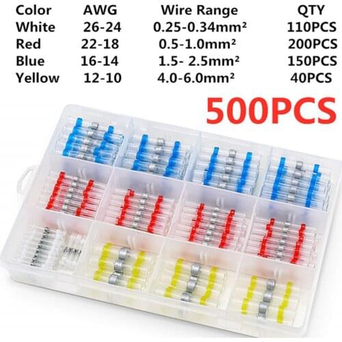 300/100pcs Heat Shrink Butt Crimp Terminals-Heat Shrink Solder Butt Connectors-Solder Connector Kit-Automotive Marine Insulated