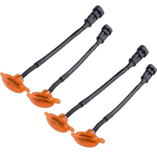 4pcs/Set Car Amber Front Grille LED Marker Light Lamp Raptor Style Grill Cover Fit for Ford Ranger 2019 2020 2021