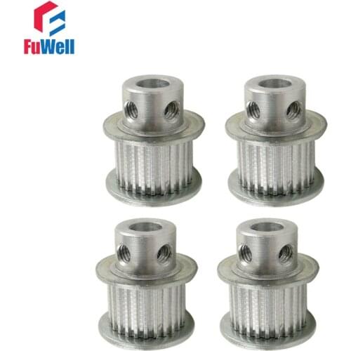 4pcs 25T MXL Type Timing Pulley 5/6/6.35/7/8mm Bore 11mm Belt Width 2.032mm Pitch 25Teeth Aluminum Alloy Timing Belt Pulley