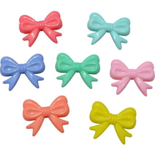 50 pcs/lot shipping free DIY Necklace Accessory,Mix Color Acrylic Beads,30*23MM Cartoon Bowknot jewelry Findings