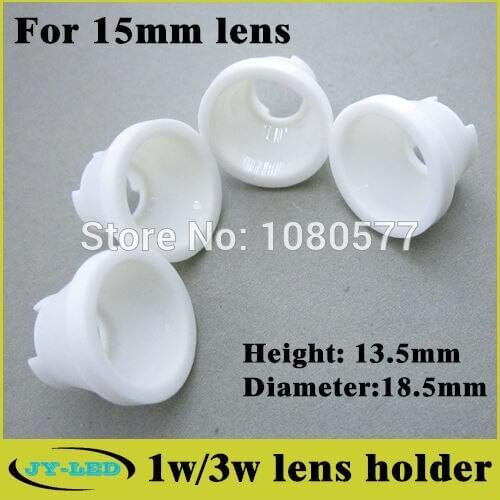 50pcs/lot White LED Lens Holder For 1w/3w 15mm 25 degree Optical Concave Lenses For High Power LEDs Free Shipping