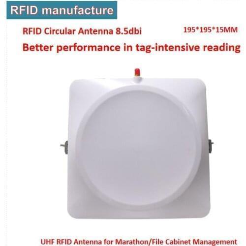 8.5dbi RFID Circular Polarized UHF waterproof external outdoor RFID Antenna 840-960mhz passive gen2 epc rfid marathon races