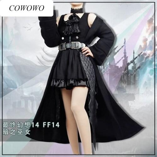 Anime! Final Fantasy 14 FF14 Gaia Game Suit Black Dress Uniform Cosplay Costume Halloween Carnival Party Role Play Outfit S-3XL