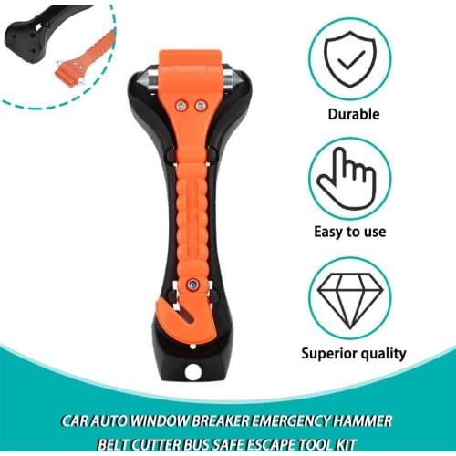 Mini Car Safety Hammer Life Saving Escape Emergency Hammer Seat Belt Cutter Window Glass Breaker Car Rescue Red Hammer