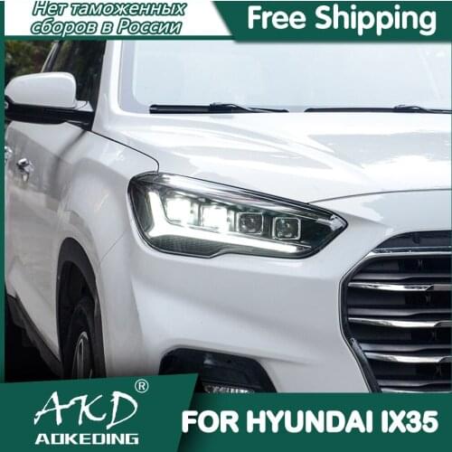 For Car Hyundai IX35 2018-2020 Headlights DRL Day Running Light LED Bi Xenon Bulb Fog Lights Car Accessory IX35 Head Lamp