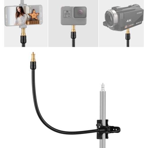 Flexible Tube Arm Mount Clamp Stand with 1/4 Screw for Action Camera Phone Holder Light Microphone Mounting Studio Lighting