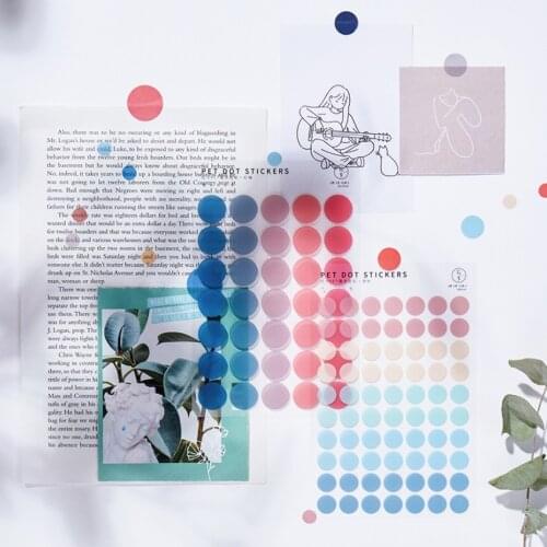 Perfect Design 3Pc Color Dot PET Sticker Scrapbook Planner Laptop Japanese Bicycle Toy Cool Graffiti Decorative Stationery