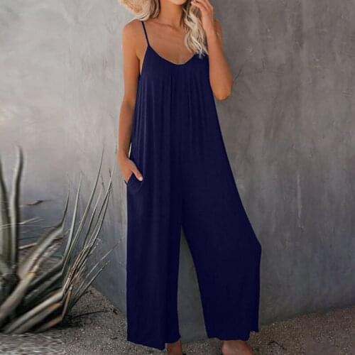 Sleeveless Wide Leg Rompers Summer Spring Women Casual Loose Jumpsuit Sleeveless Playsuit Trousers Solid Soft Female Overalls