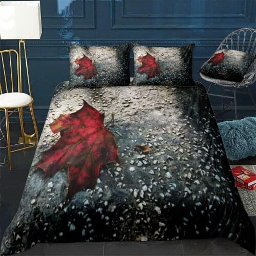 Autumn in the city Quilt Cover Pillowcase 3Piece Comforter Bedding Set With Pillow Case Single Double Duvet Cover Home Decora