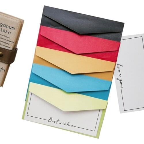 10Pcs/lot Colorful Paper Envelope with card Retro Large card with Paper Envelopes Wedding Invitation Envelopes Card