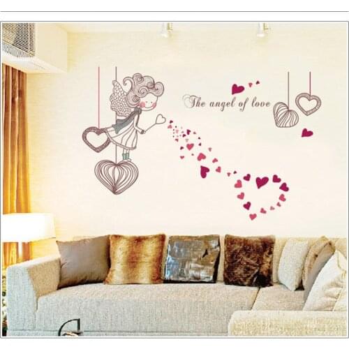 Creative Love Angel stickers wallpaper Household adornment to wall stickers decoration Creative Household wallpape