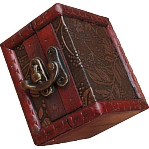 40%HOTVintage Small Jewelry Earring Necklace Storage Wooden Case Box Holder Container