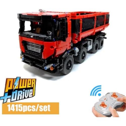 MOC Technic Series Power functions MOC-19929 8x4 Dump Truck Building Blocks Bricks birthday Christmas toy Gift