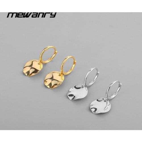 Mewanry Prevent Allergy 925 Sterling Silver Earrings Summer New Trend Charm Irregular Flakes Jewelry Gifts Girls Ear Accessories